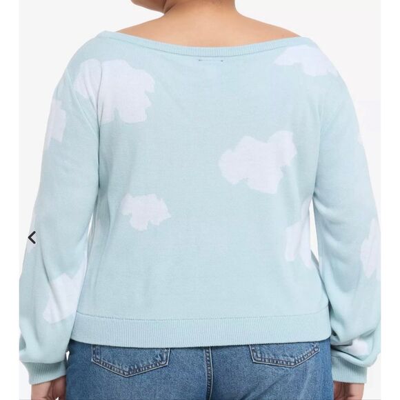 Hot Topic Peanuts Snoopy & Woodstock Clouds Boatneck Sweater Plus Size 2 Nwt - Picture 5 of 6